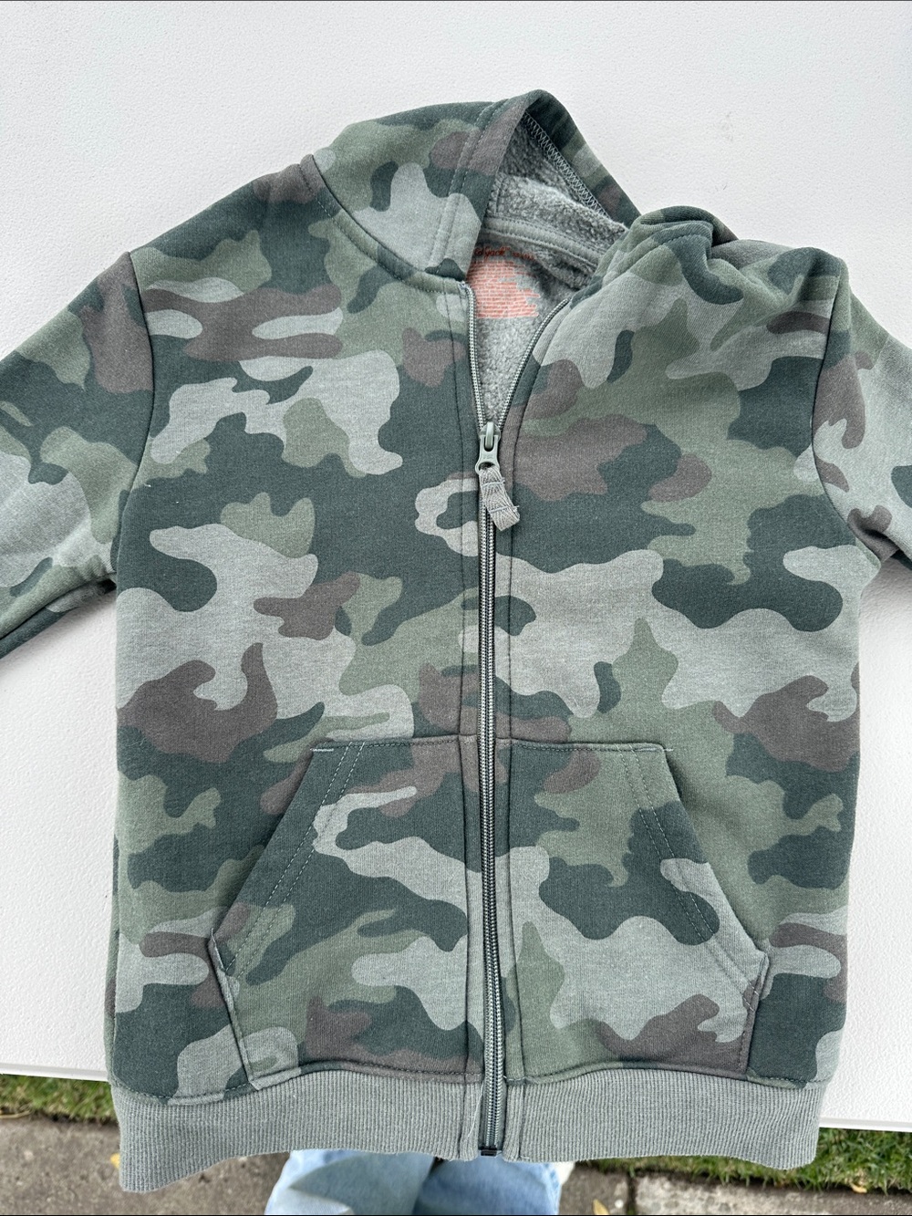 Cat & Jack Green Camo Zip Hoodie